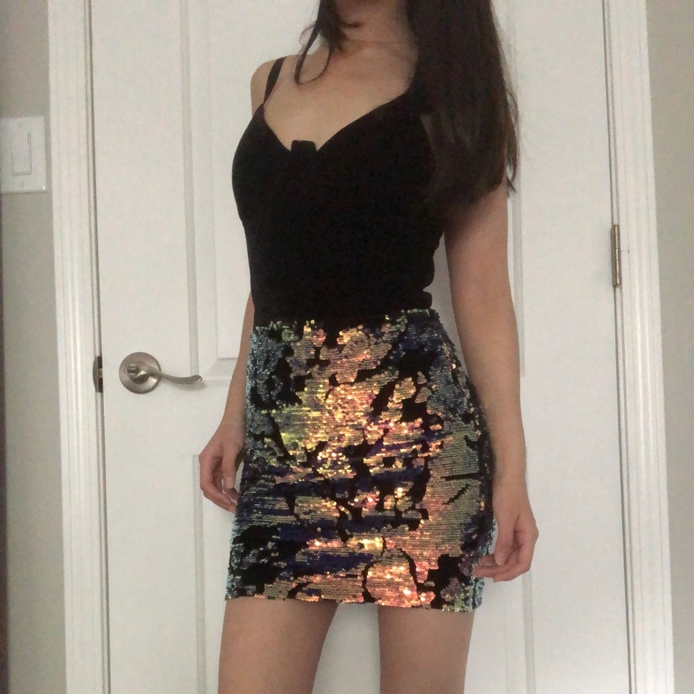 Akira Sequin and Velvet Dress